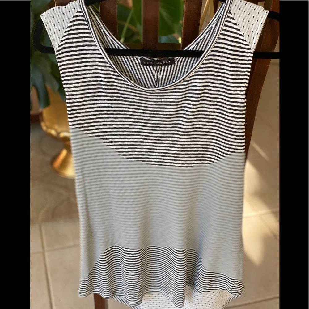 Whetherly lightweight soft tank top striped Shirt Large